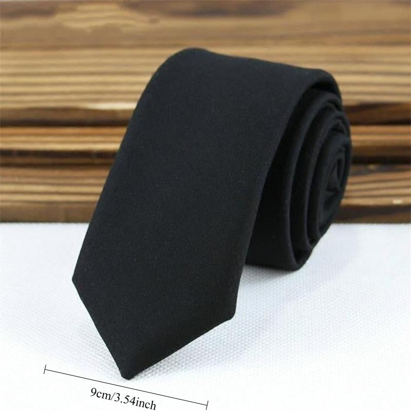Black Clip-On Tie - Matte Finish, Woven Security Tie For Doorman Or Steward, Perfect For Formal Events And Funerals