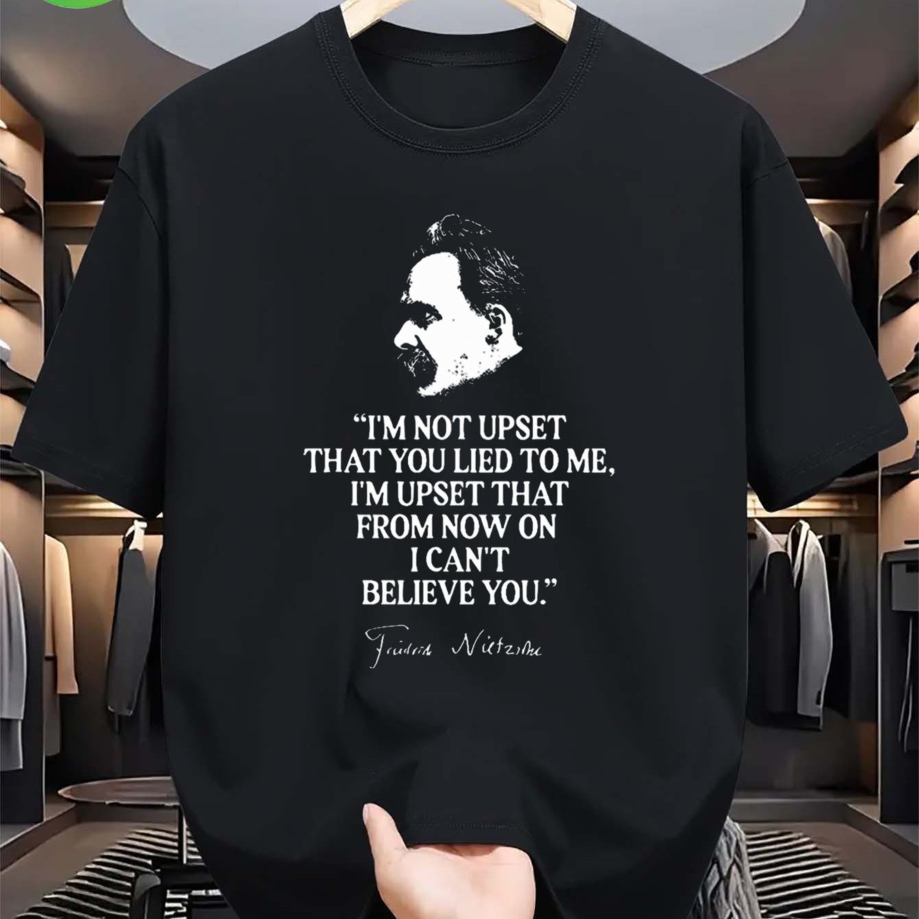 Men'S Retro Friedrich Nietzsche For Philosophy T-Shirt - I'M Not Angry That You Deceived Me Bold Quote Tee, Heavywe