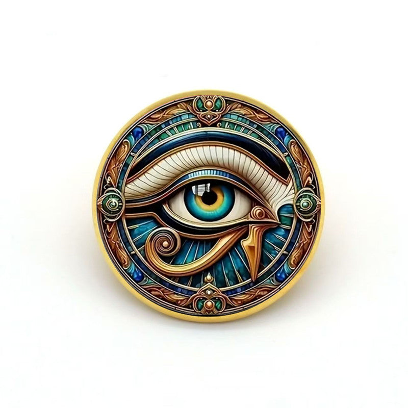 A Devil'S Eye Style Stainless Steel Brooch - A Fashionable Accessory For Everyday Wear In All Seasons, A Perfect Ha