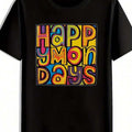 Retro Rock Band Graphic T-Shirt | Lightweight Men'S Black Short Sleeve Round Neck Tee With Bold Happy Mondays Color