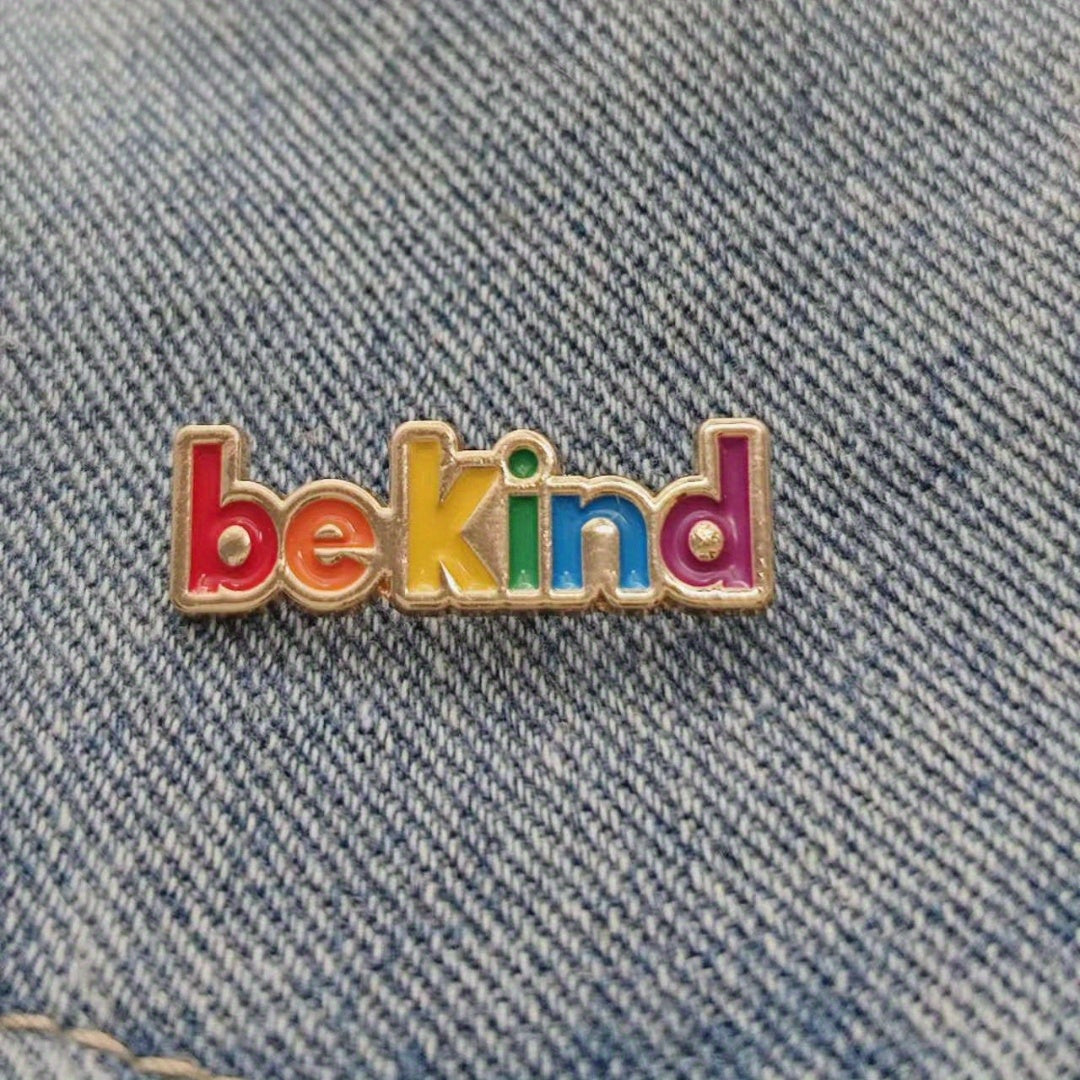 1Pc Fun Rainbow Brooch - ""Be Kind"" Enamel Pin With Colorful Stripes, Perfect For Daily Wear, Backpacks, And Gifts