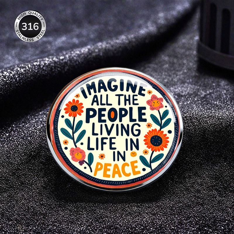 2Dflat Peace Theme Stainless Steel Brooch Creative Backpack Clothing Accessory Easy Versatile Metal Badge Daily Wea