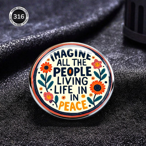 2Dflat Peace Theme Stainless Steel Brooch Creative Backpack Clothing Accessory Easy Versatile Metal Badge Daily Wea