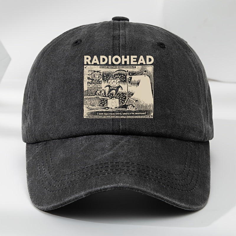 Men'S Vintage Radiohead Print Baseball Cap - Lightweight, Breathable, And Durable For Outdoor Sports And Casual Wea