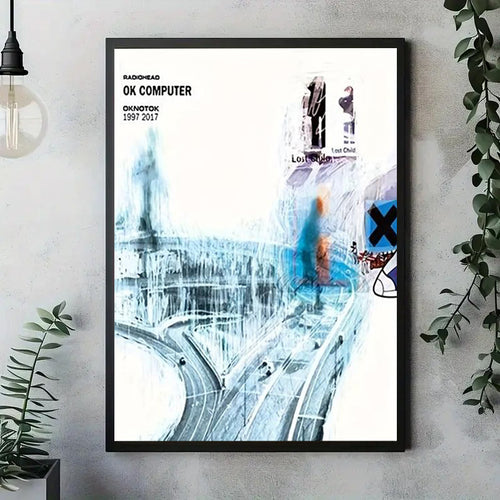 1Pc Canvas Poster, Modern Art, Music Album Singer, Creative, Ok Computer Cover Poster, Ideal Gift For Bedroom Livin