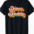 [Father'S Day Attire] Men'S 70S Retro Disco Dad Graphic T-Shirt - Vintage Rainbow Gradient Print Short-Sleeve Top