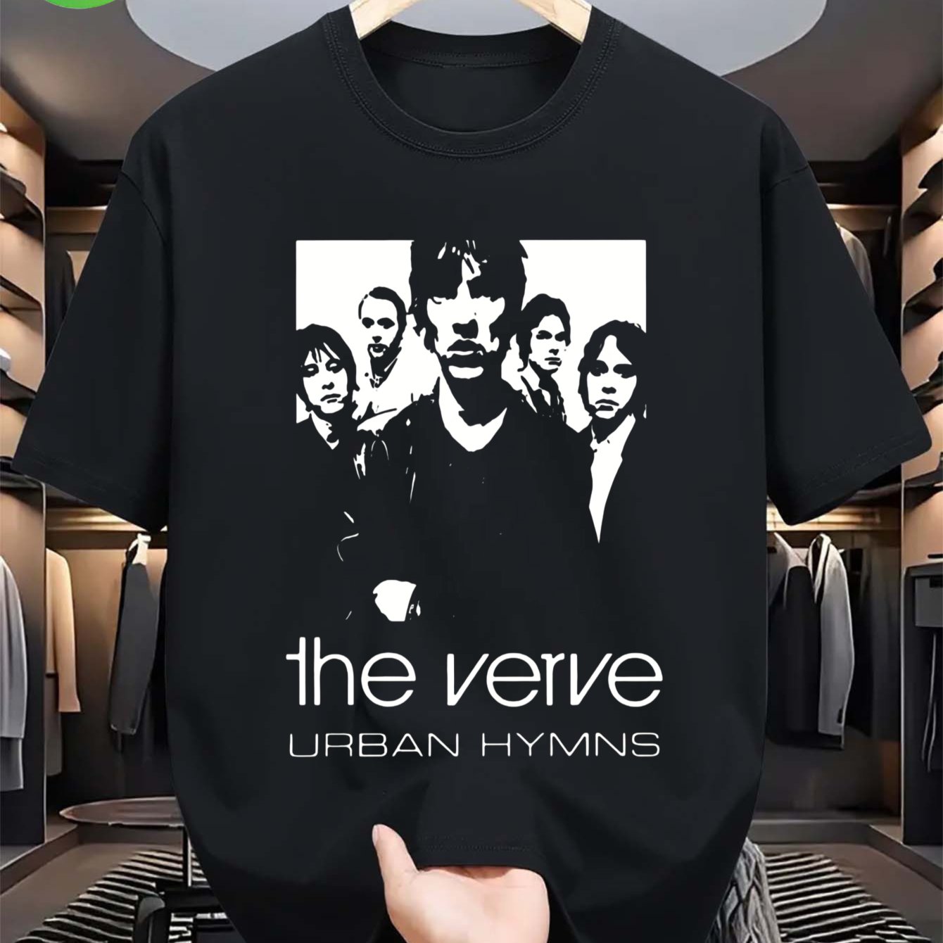 The Verve Urban Hymns Album Logo Men'S Oversized T-Shirt | Black Graphic Tee With Song Lyrics & Iconic Song Titles