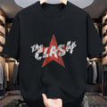 Men'S Vintage The Clash Graphic T-Shirt - 100% Cotton Oversized Fit Band Tee With Red Star Logo Print, Casual Round