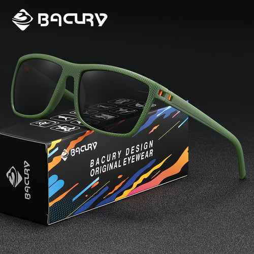 Bacury Polarized Sunglasses Ultra Light Comfortable Square Sunglasses Driving Climing Riding Fishing Eyewear Gift M