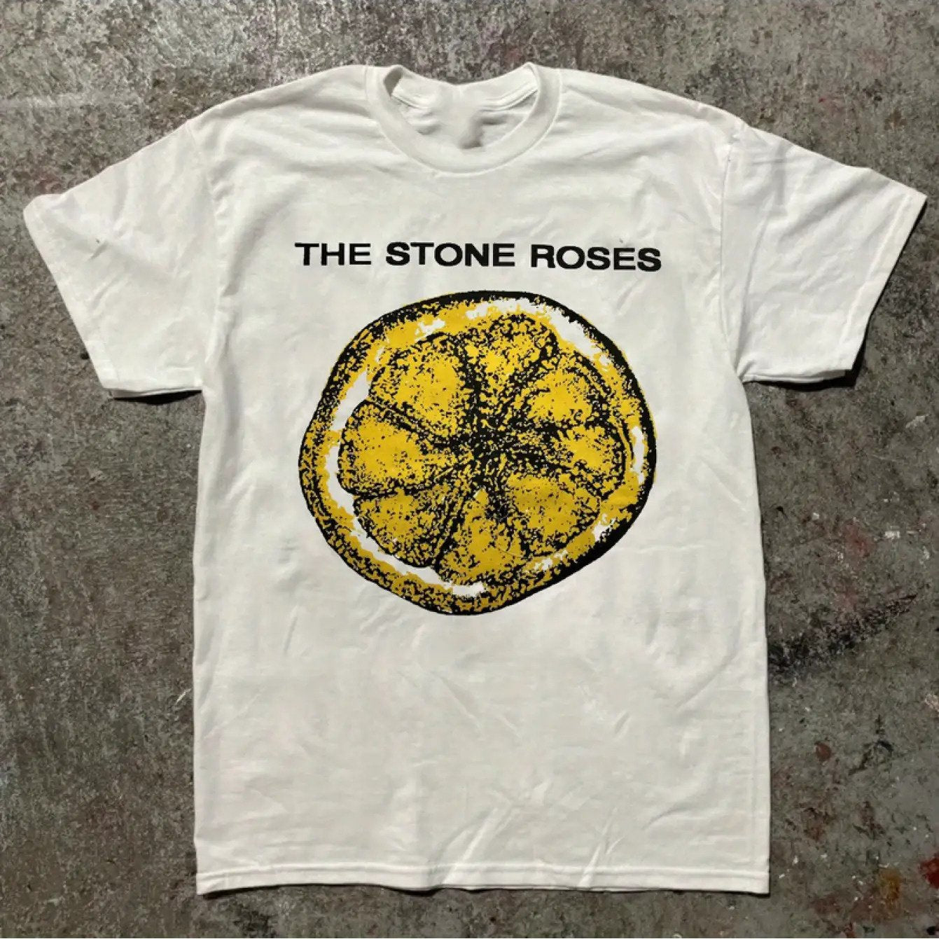 Stone Roses 90S Lemon Anthology Vintage Graphic T-Shirt - Soft & Comfortable Crew Neck Tee, Classic Fit Unisex Casu