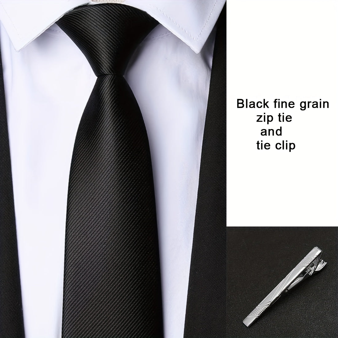 2Pcs/Set Men'S No-Tie Zipper Business Tie Set, One-Button Instant Tie, No Knotting, 8Cm/3.15In Striped Multicolor T