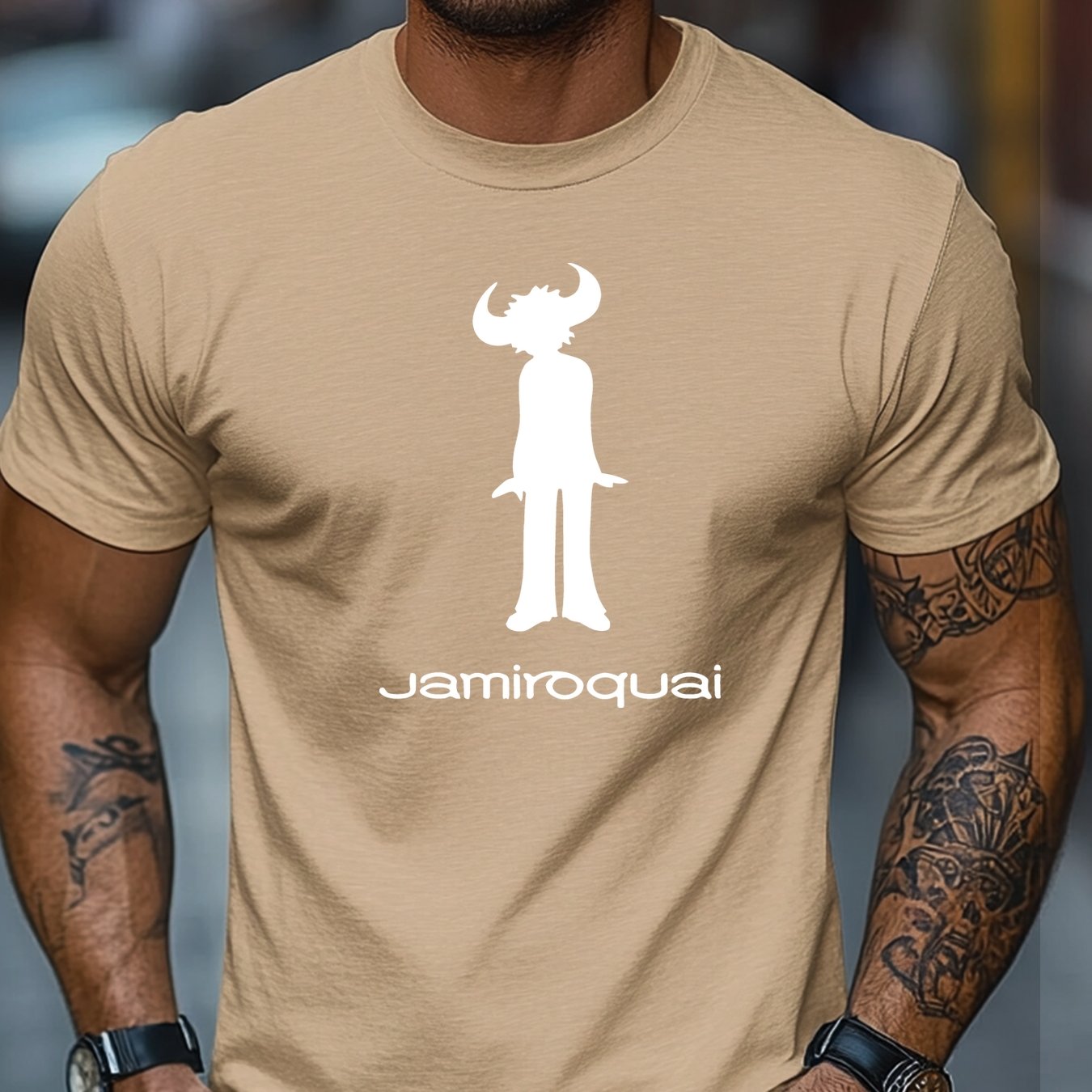 Men'S Jamiroquai Silhouette Graphic Summer Casual Crew Neck Short Sleeve T-Shirt