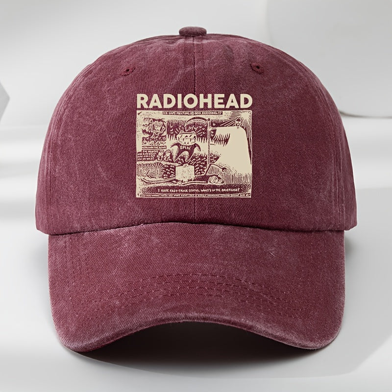 Men'S Vintage Radiohead Print Baseball Cap - Lightweight, Breathable, And Durable For Outdoor Sports And Casual Wea