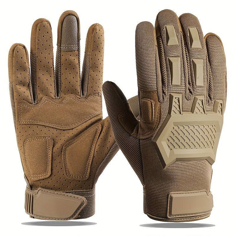 A Pair Of Thickened Windproof Touchscreen Gloves Suitable For Driving And Sports, Made From Polyester Knitted Fabri
