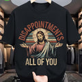 Black T-Shirt With Religious Figures And Humorous Text | 100%, Casual And Comfortable, Breathable, Printed, Short S
