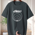 Men'S 100% Cotton Graphic Print T-Shirt - Chemical Brothers Design With Sound Wave Circle Art, Lightweight 210Gsm S