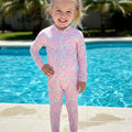 Cinnamoroll Children'S Long-Sleeve 1Pc Swimsuit, Cute Cartoon Zipper Style, Girls' Beach Swimwear, Single Piece