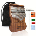 17 Key Kalimba Thumb Piano - Portable, Can Place Mobile Phone, Built-In Mobile Phone Anti-Slip Mat, High-Quality Sa