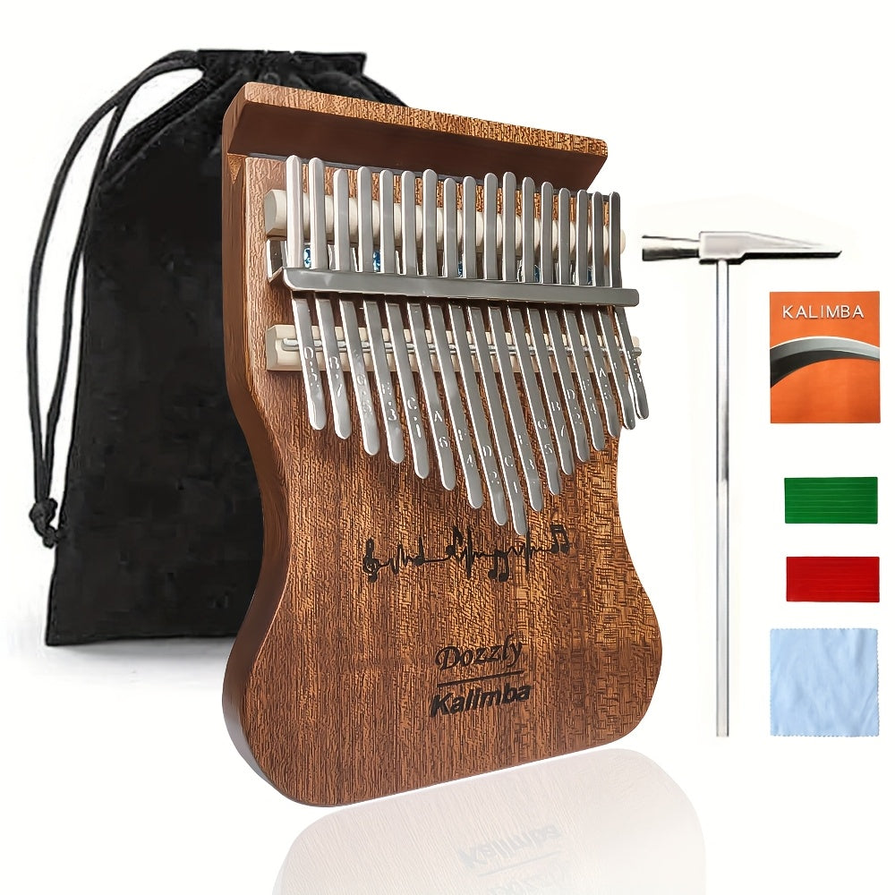 17 Key Kalimba Thumb Piano - Portable, Can Place Mobile Phone, Built-In Mobile Phone Anti-Slip Mat, High-Quality Sa