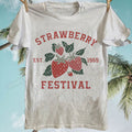 Men'S Vintage Strawberry Festival T-Shirt - 100% Cotton Soft Breathable Retro Strawberry & Strawberry Lettering Pri