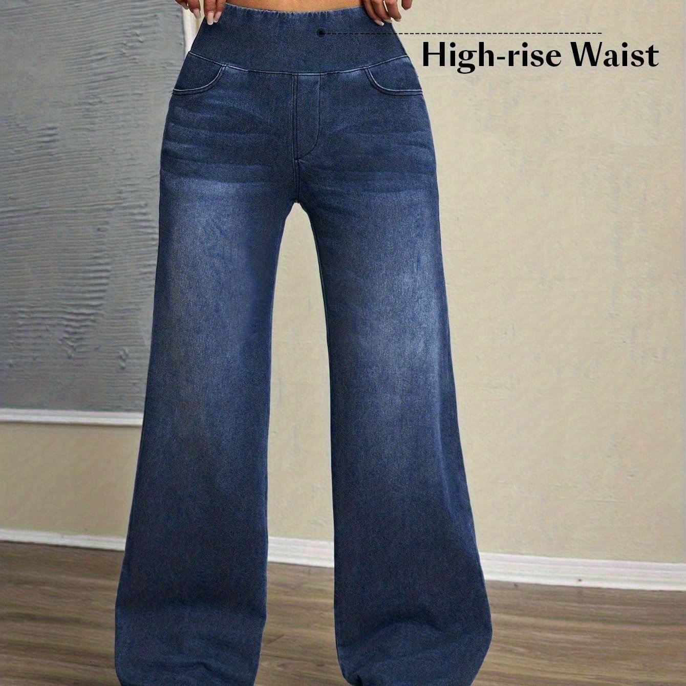 Women'S Stretchable Elastic Shaping Waist-Cinching Jeans, Suitable For Outdoor Wear In Autumn And Winter