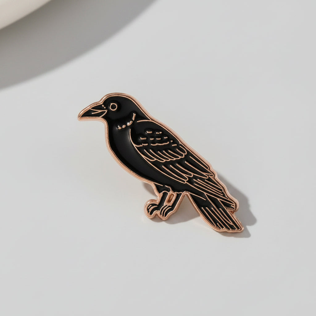 Raven Enamel Brooch Pin Decorative Brooches Ornaments Lapel Bag Badges Jewelry Gifts