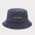 Live Forever Oasis '90S Vintage Bucket Hat, Punk Rock Bucket Hat, Lightweight Sun Hat, & Women, 1 Pc, Navy/Black, B
