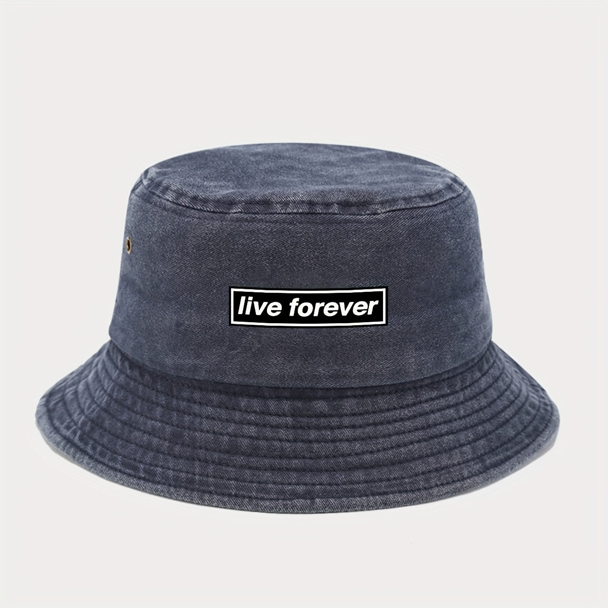 Live Forever Oasis '90S Vintage Bucket Hat, Punk Rock Bucket Hat, Lightweight Sun Hat, & Women, 1 Pc, Navy/Black, B
