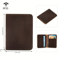 Retro Crazy Horse Leather Card Holder - Ultra-Thin, Portable Id & Credit Card Case , Brown, Durable & Stylish Desig