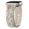 Flower-Etched Bands Suitable For Various For Apple Watch Sizes, Designed . These Soft Silicone Straps Feature An Ad