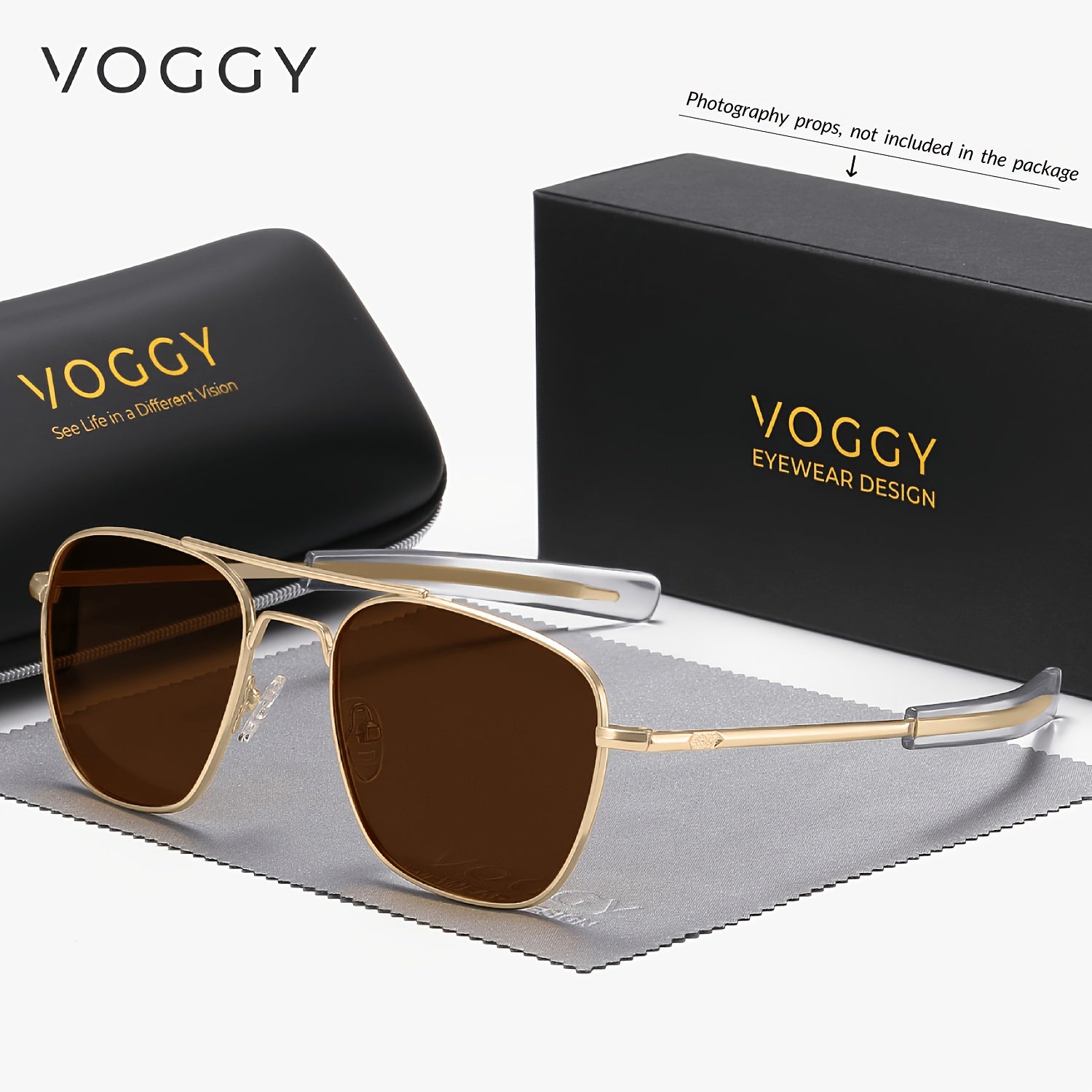 [Sunglasses]Voggy Fashionable Simple Pilot Lightweight Metal Protection Polarized Glasses, And Women Driving, Cycli