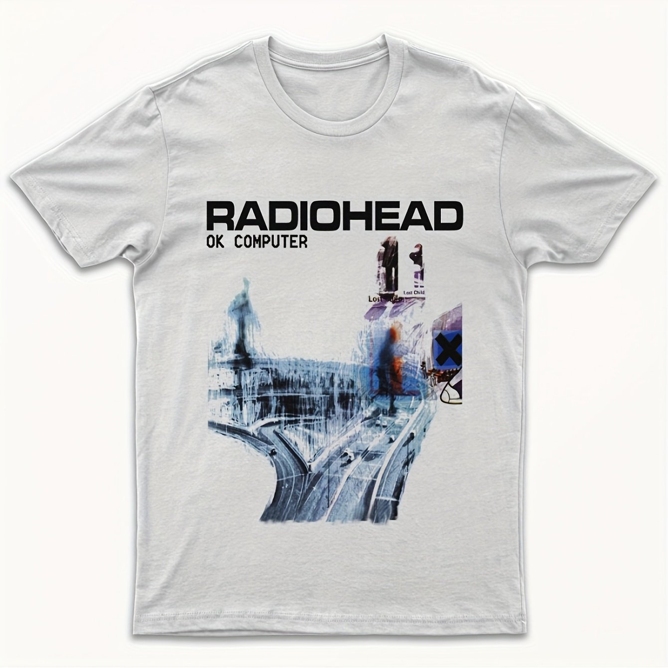 Radiohead Ok Computer Album Cover T-Shirt (1997 Original) With Band Members Graphic - Collectible Iconic Music Tee