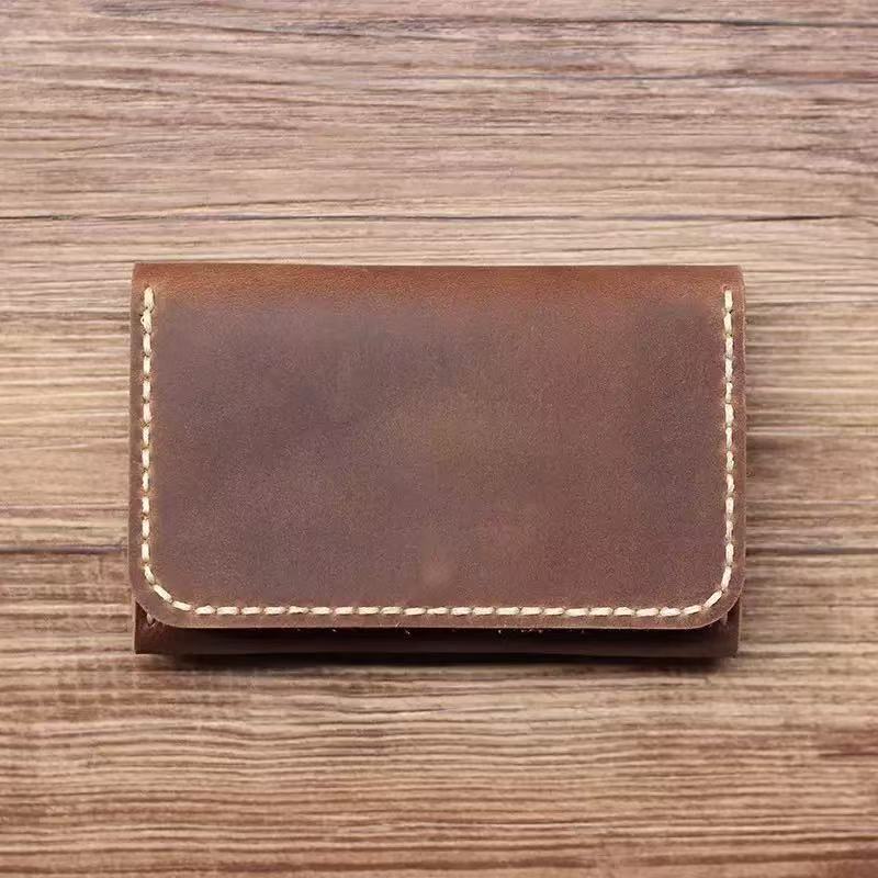Custom Business Card Holder - A Personalized Vintage Wallet With A Spacious Design, Multiple Card Slots, And A Coin