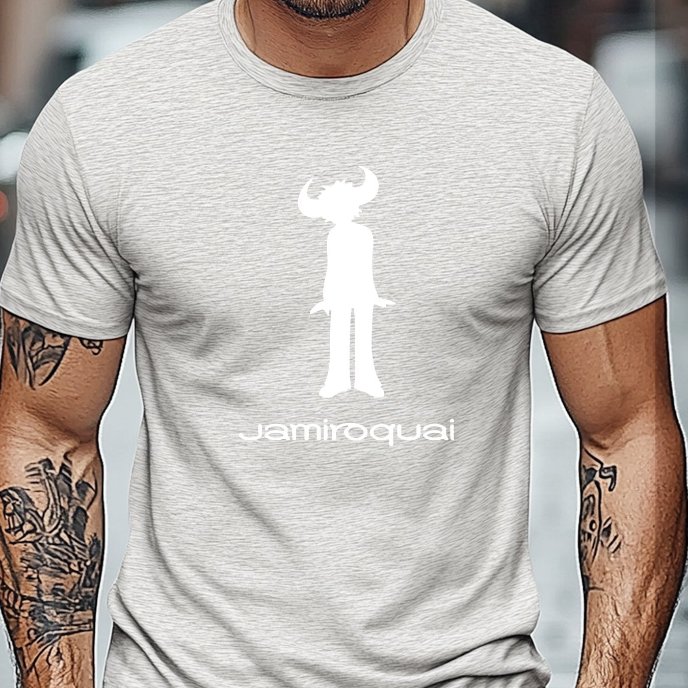 Men'S Jamiroquai Silhouette Graphic Summer Casual Crew Neck Short Sleeve T-Shirt