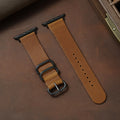 A Vintage Soft Genuine Leather Strap Suitable For Apple Watch Models 1-10, Ultra, Se 2, And Crazy Horse Leather Wat