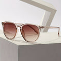 Glam Gradient, Chic Retro Round Glasses - Gradient Lens, Metal Hinge, Pc Frame - Perfect For & Party
