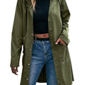 Zll Women'S Long Windproof Breathable Lightweight Outdoor Jacket Hooded Trench Coat