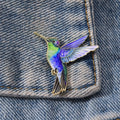 Fashionable Decorative Pin Featuring A Purple Hummingbird, Perfect For Bags, Lapels, And As A Jewelry Gift