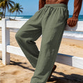 Josh Meobm Men'S Loose Fit Linen Trousers, Casual Woven Breathable Beach Pants, Men'S Loose Jogger Pants, Woven Lin