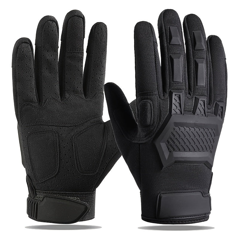 A Pair Of Thickened Windproof Touchscreen Gloves Suitable For Driving And Sports, Made From Polyester Knitted Fabri