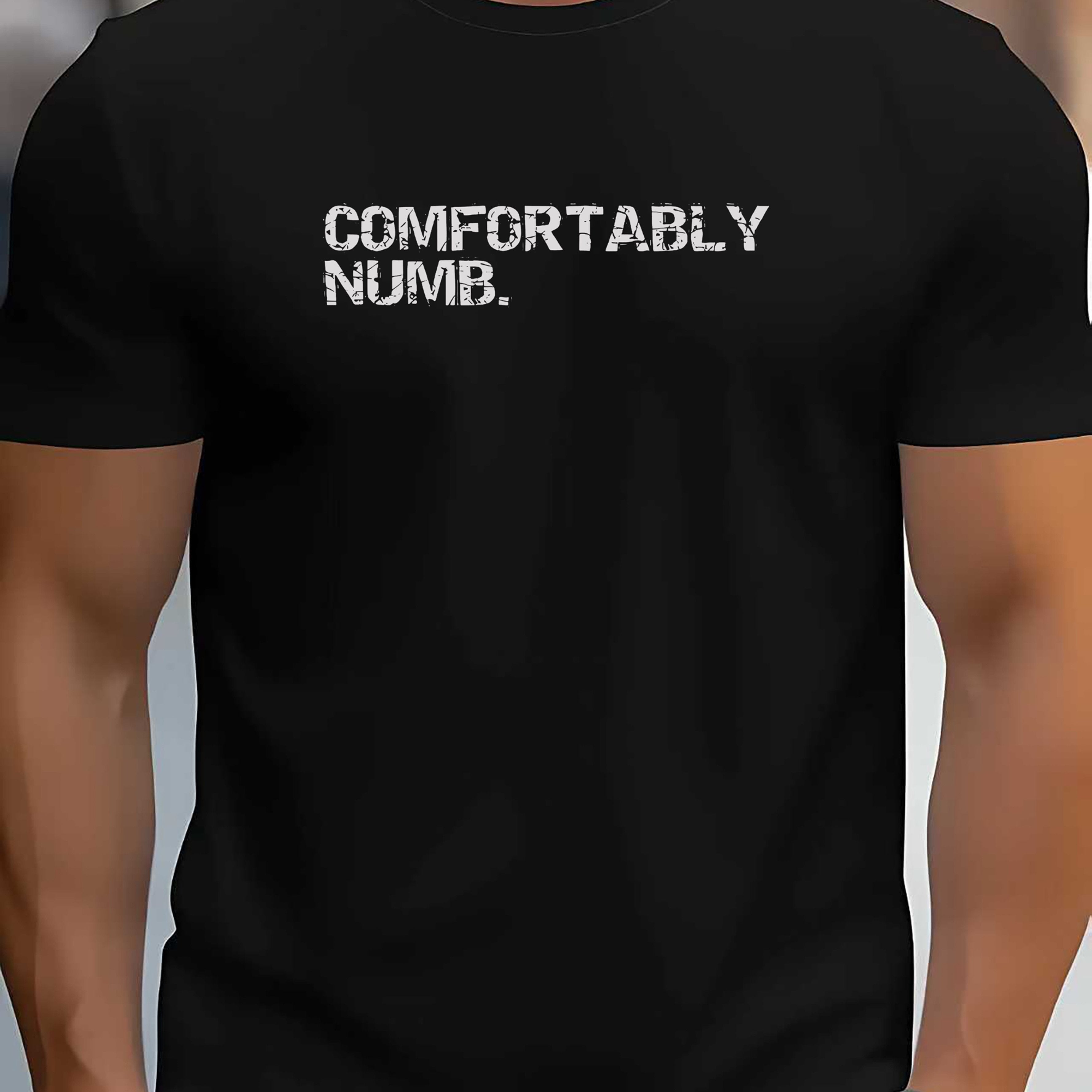 Men'S Comfortably Numbs Song Print T-Shirt - Lightweight Cotton Blend Crew Neck Tee Suitable , Casual Outdoor Wear