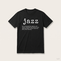 Vintage JAZZ Definition T-Shirt on plain background with L&A watermark