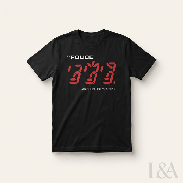 The Police Graphic T-Shirt on plain background with L&A watermark
