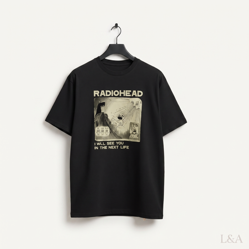 All-Over Print Graphic T-Shirt on plain background with L&A watermark