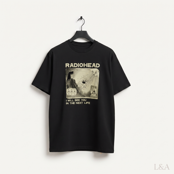 All-Over Print Graphic T-Shirt on plain background with L&A watermark