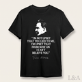 Nietzsche Philosophy Quote T-Shirt on plain background with L&A watermark
