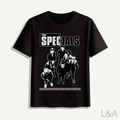 The Specials Vintage 2-Tone T-Shirt on plain background with L&A watermark