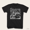 Jim Morrison The Doors Retro T-Shirt on plain background with L&A watermark