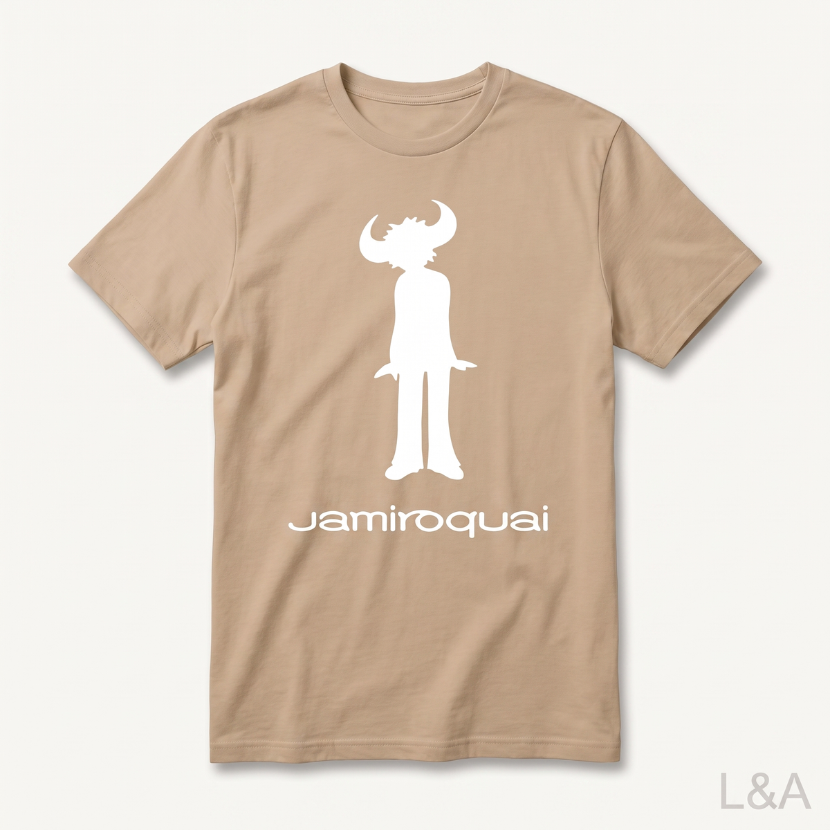 Jamiroquai Silhouette T-Shirt on plain background with L&A watermark