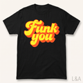 Vintage Disco Funk T-Shirt on plain background with L&A watermark